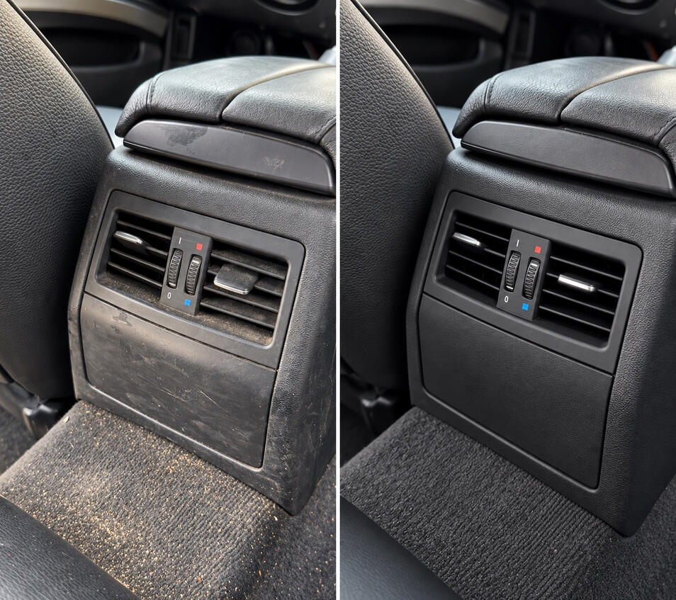 Untitled Lüftungsdüsen im Fahrzeug vor und nach der Detailreinigung