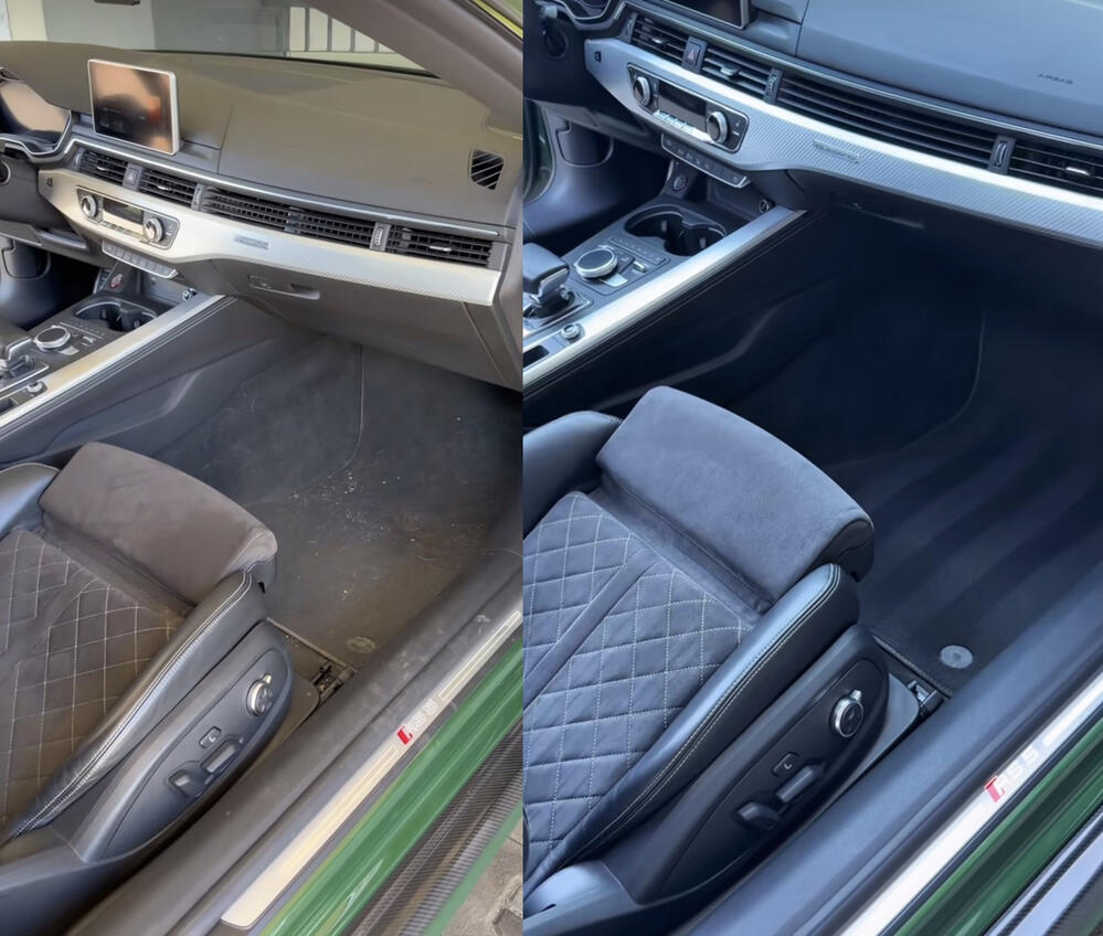 Untitled Auto-Innenraum vor und nach der Reinigung in Wien